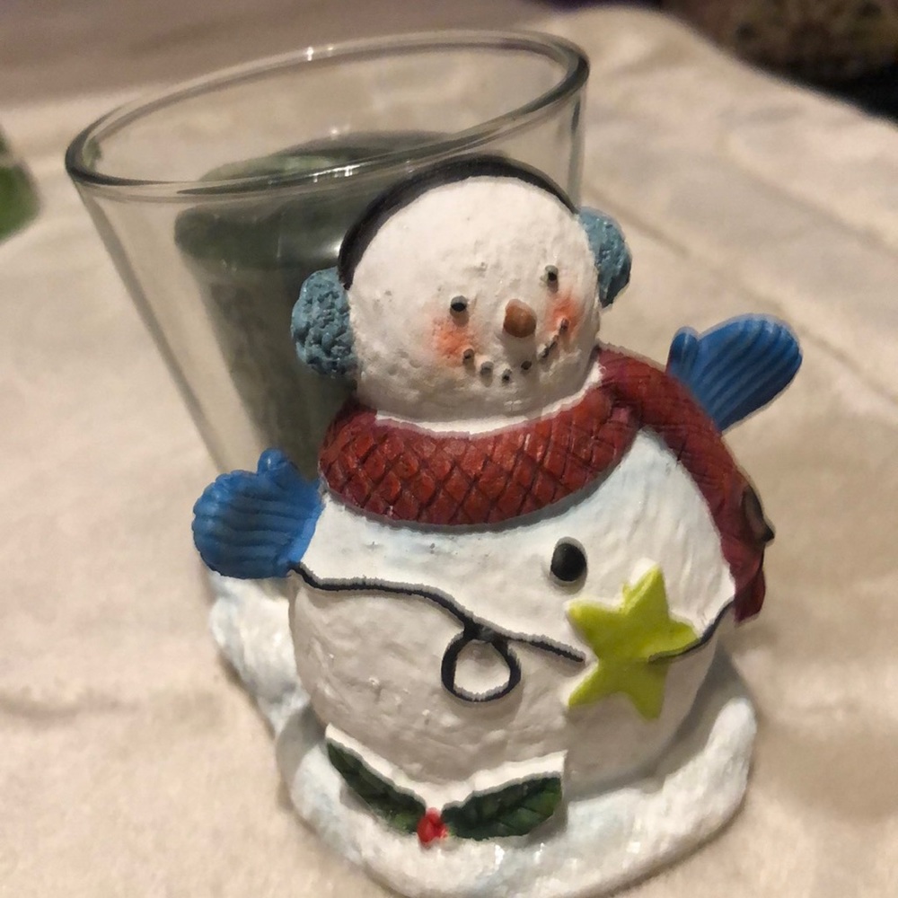 Yankee Candle V/H Snowman candle holder with candle